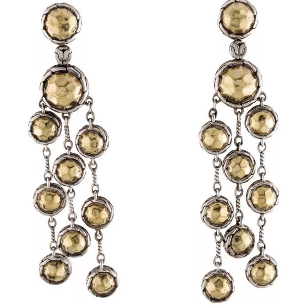 John Hardy Palu collection chandeliers earrings22 k Yellow  gold/ 925 silver